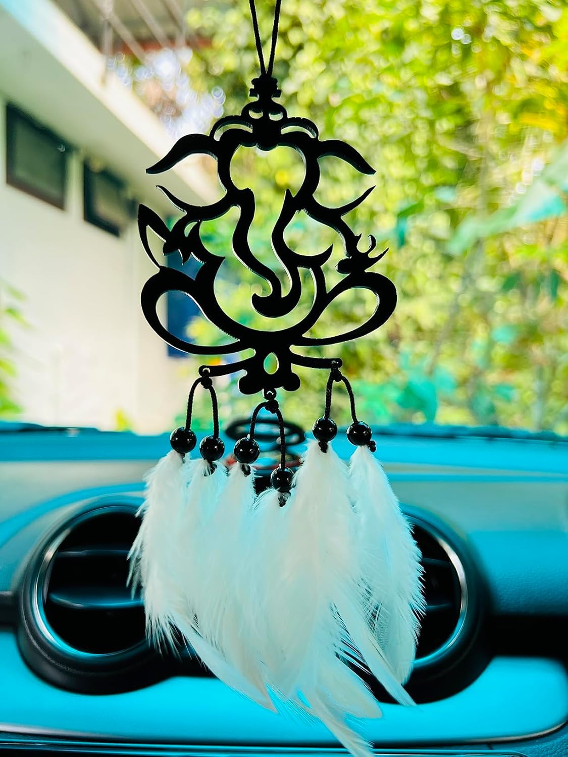 MH VILLA Acrylic Car Hanging Accessories Interior - Elegant Dream Catcher for Car - Charm for Auto Decor - Stylish Handmade Ornament for Rear View Mirror.