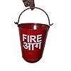 SPAGO Alloy Steel Safety Fire Bucket For Fire Place Burning Wood Indoor Outdoor Container (9 L, Red)